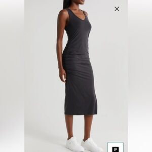 Beyond Yoga Ruched Black Sleeveless Dress